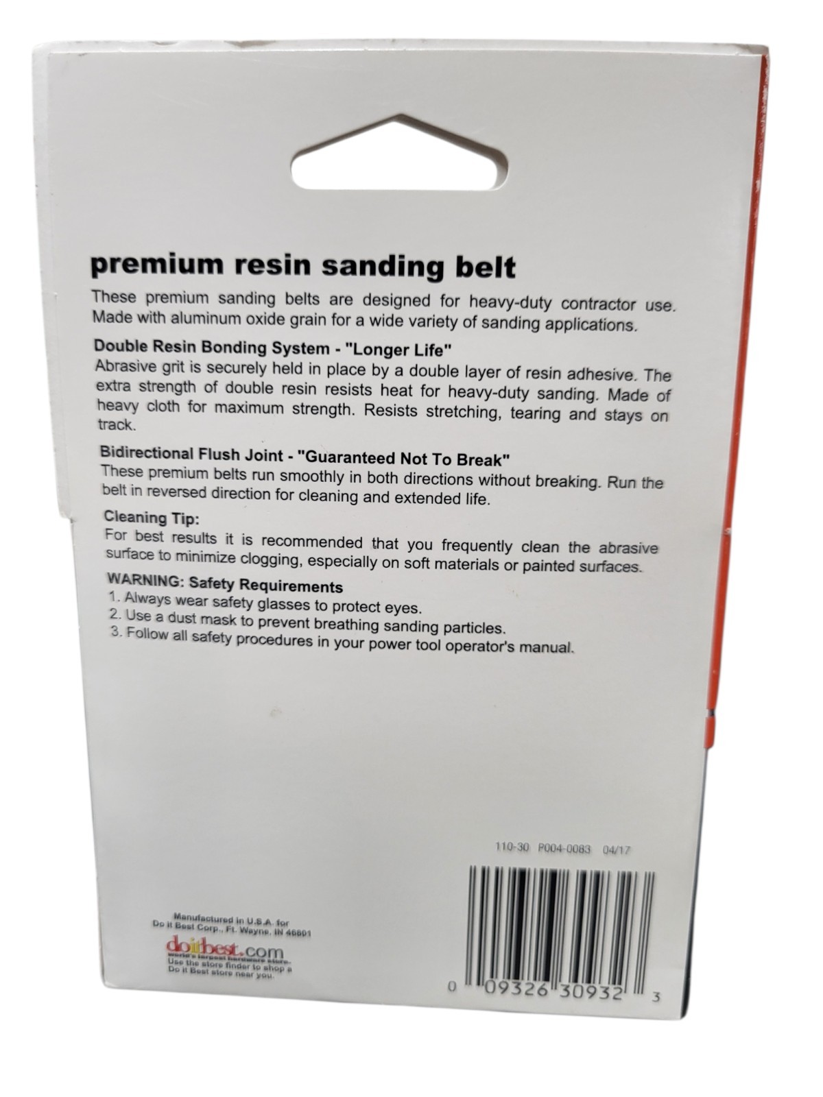 Do it Best 4 In. x 36 In. 120 Grit Heavy-Duty Sanding Belt New free ship