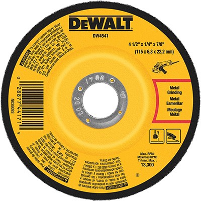 Grinding Wheel, 4-1/2 x 1/4 x 7/8 In. – DW4541