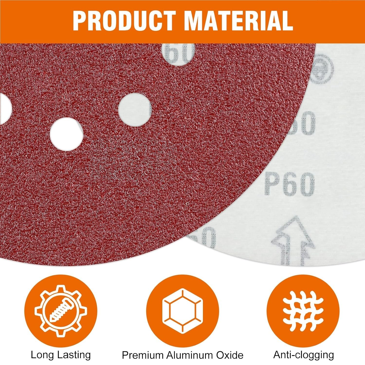 60 PCS 9 Inch Drywall Sanding Discs with Multi-Grit Options for Smooth Finishes