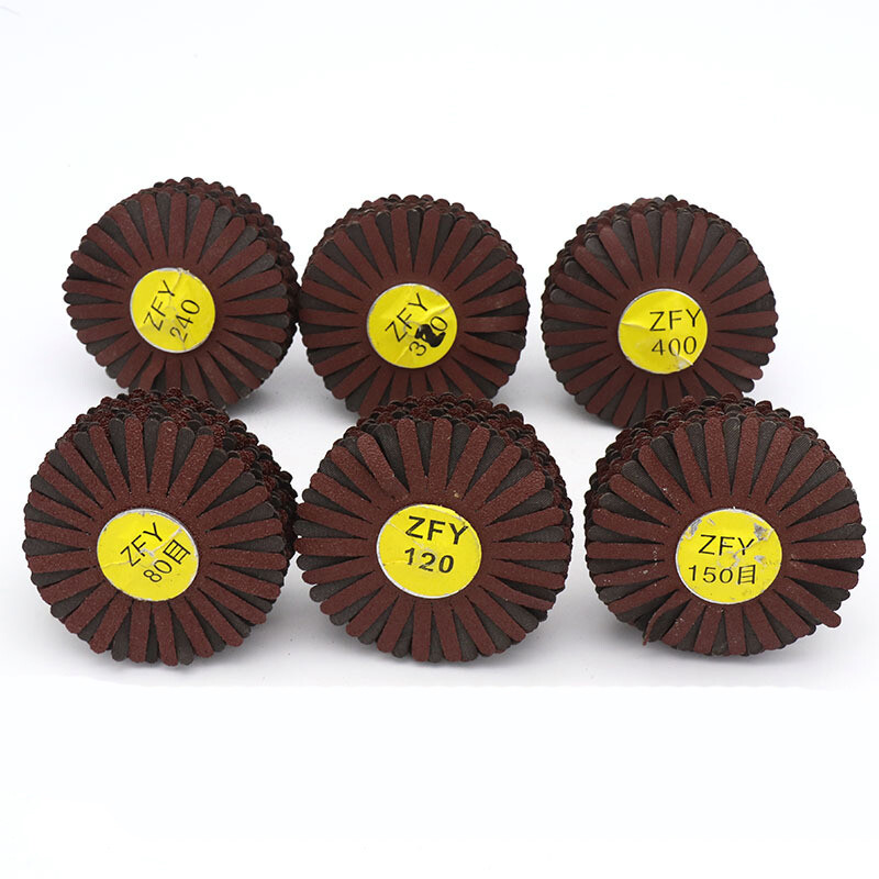 80mm Abrasive Cloth Flap Wheel Sanding Disc With 6mm Shank Diameter 80-400 Grit