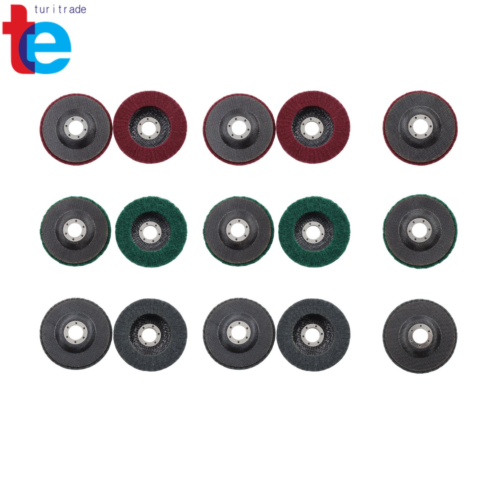 15 Pcs 4-1/2″ Scour Flap Discs 180/320/600 Grit – Paint & Rust Remover for Metal