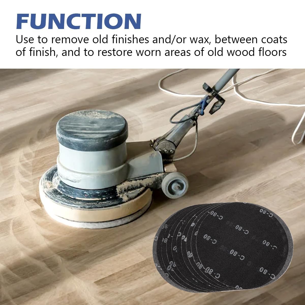 16″ Sanding Screen Discs 80 Grit Silicon Carbide Mesh for Hardwood Floors – 10 P