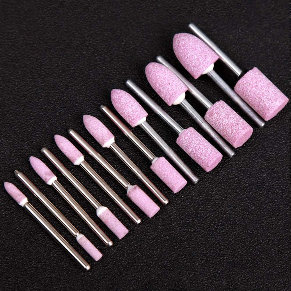 10 Pcs 1/8 Shank Abrasive Mounted Stone Rotary Tool