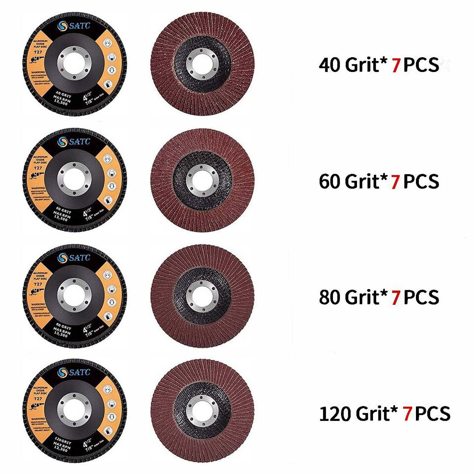 28PACK 4.5inch Flap Discs 40 60 80 120Grit Grinding Wheel Sanding Aluminum Oxide