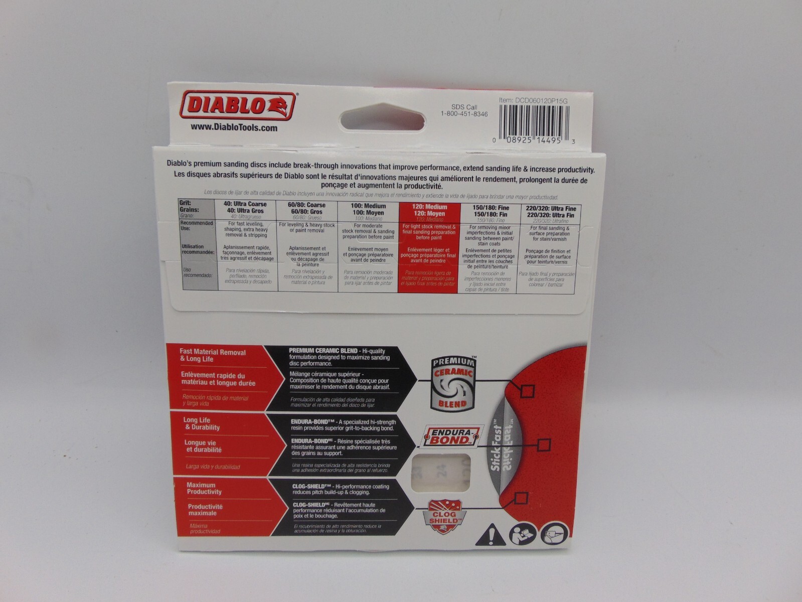 Diablo Sanding Discs 6” 15 Pack Stick Fast 120 Grit New Sealed