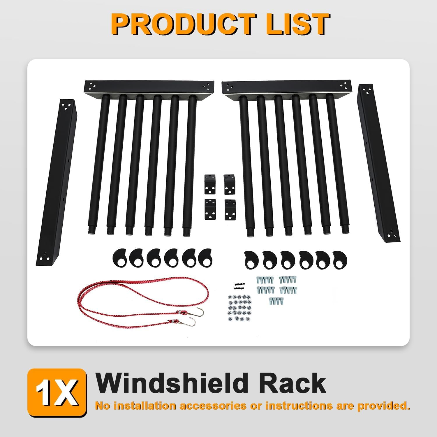 5-Lite 24″ Windshield Glass Rack with Rubber Pads & Steel Holder