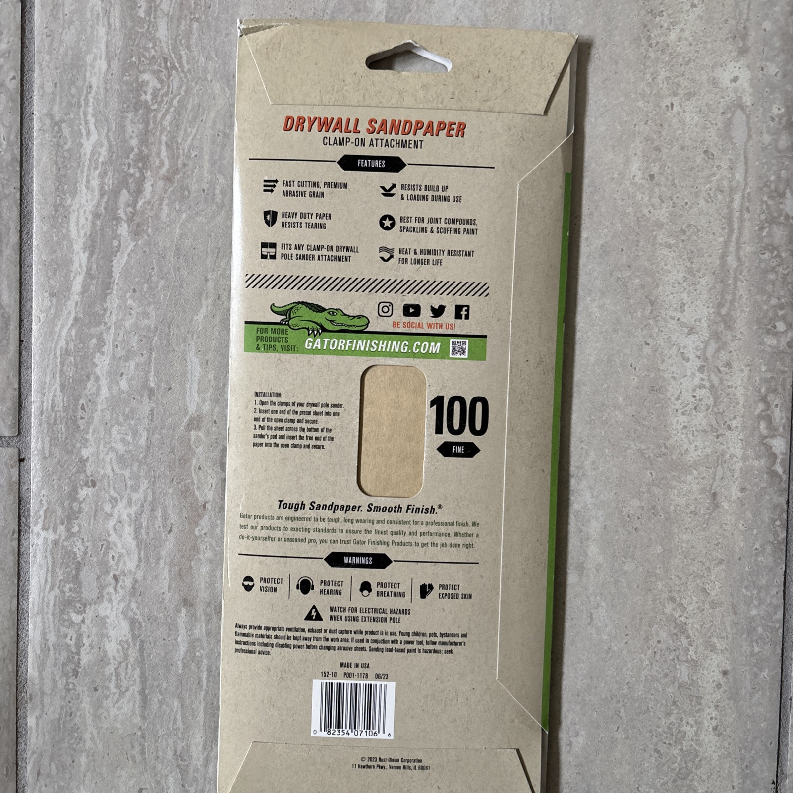 Gator Medium 100 -Grit Sheet Sandpaper 4.25-Inches W x 11.25-Inches L 10 -Pack