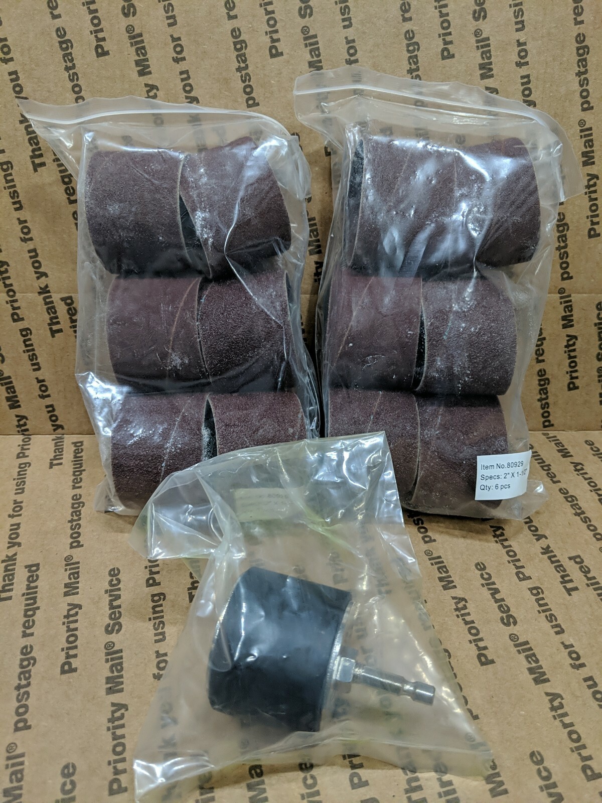 Lot of 12 Eazypower Spindle Drum Sander Sleeves Assorted Grit & Mandrel 2″x1.5″