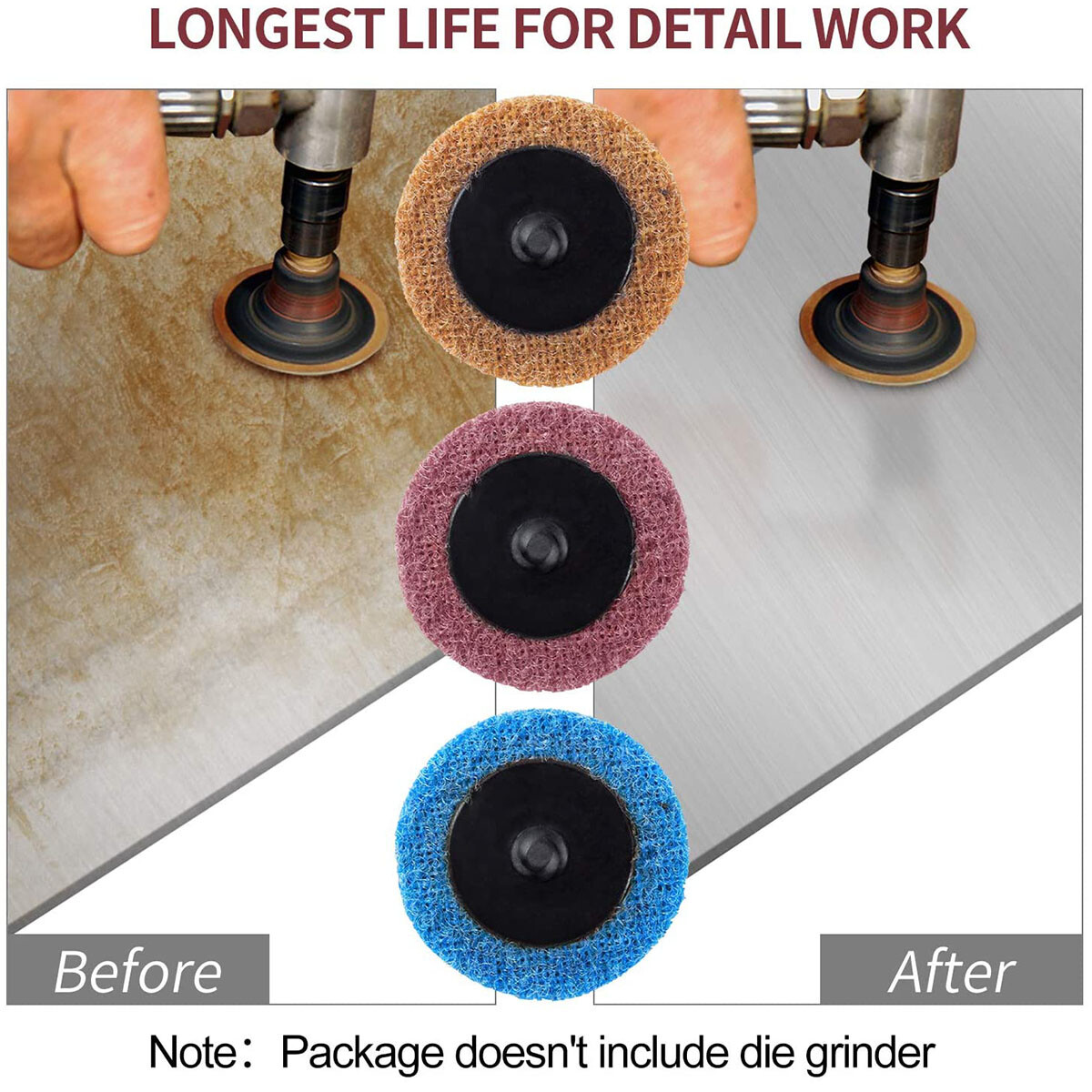 46PCS 2″ Roll Lock Surface Conditioning Die Grinder Sanding Discs Set & Holder