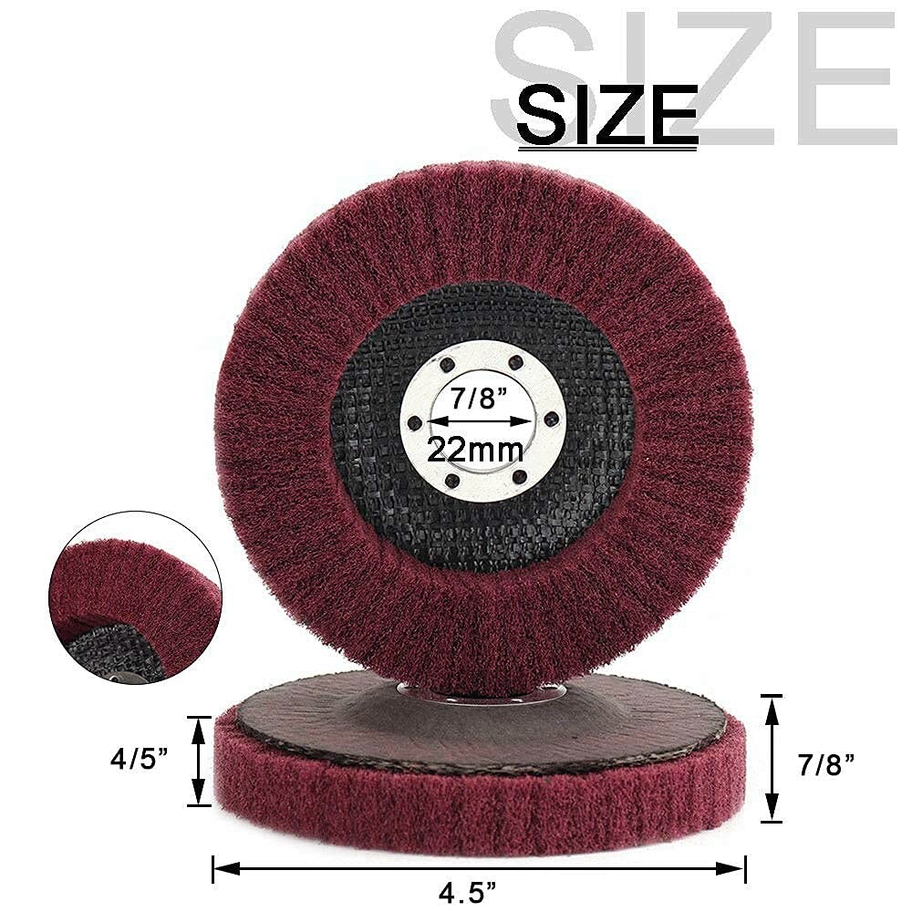5PCS 4-1/2″ Nylon Flap Disc Metal Polishing Wheel Scouring Pad for Angle Grinder