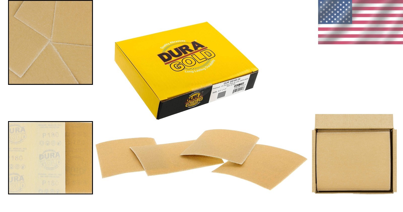 Durable 180 Grit Hook & Loop Sandpaper – 25 Sheets for Wood and Metal Finishing