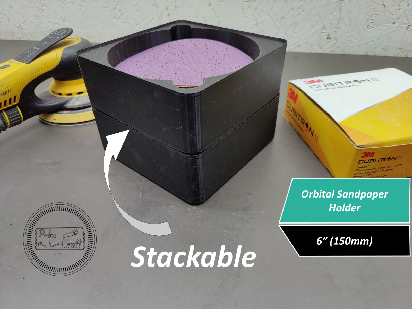 Orbital Sandpaper Holder, 6″ (150mm)