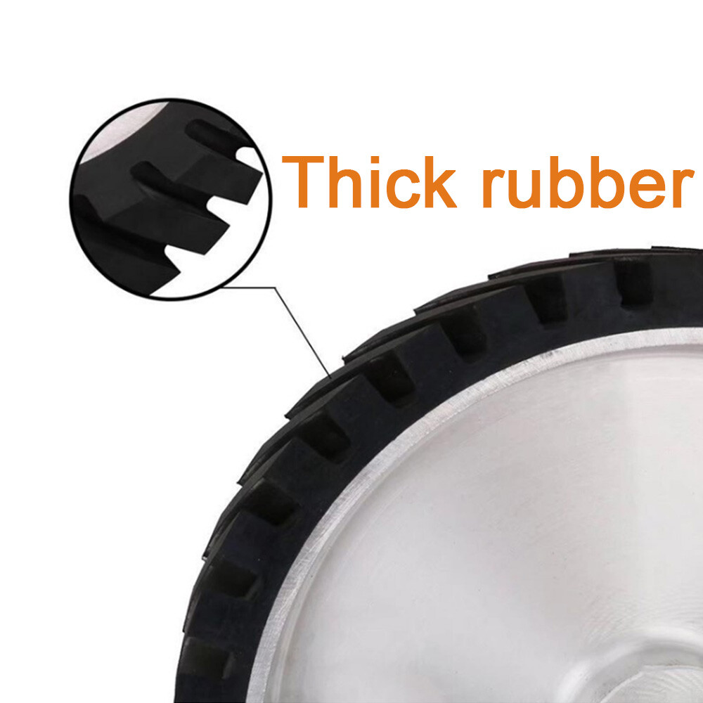 6″ 8″ 10″Rubber Serrated Sand belt Contact Wheel Grinding Polishing 6206 Bearing