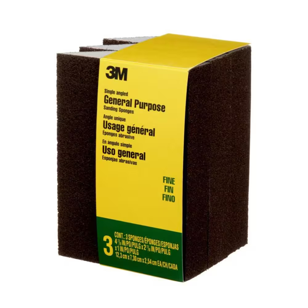 General Purpose Sanding Sponge 2 7/8 In. X 4-7/8 In. 120 Fine-Grit Single Angled