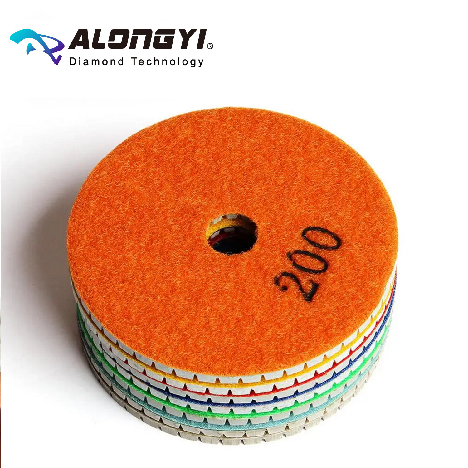 7PCS Diamond Polishing Pads4″Wet Dry Granite Concrete Marble Glass Stone Sanding