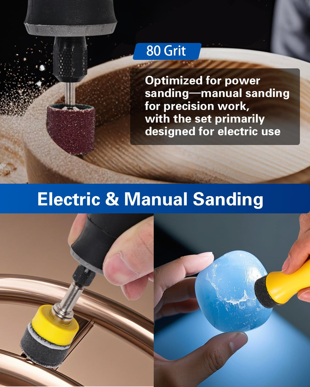 1 Inch Sanding Discs and Drums for Dremel Rotary Tool Accessories, Hook and Loop