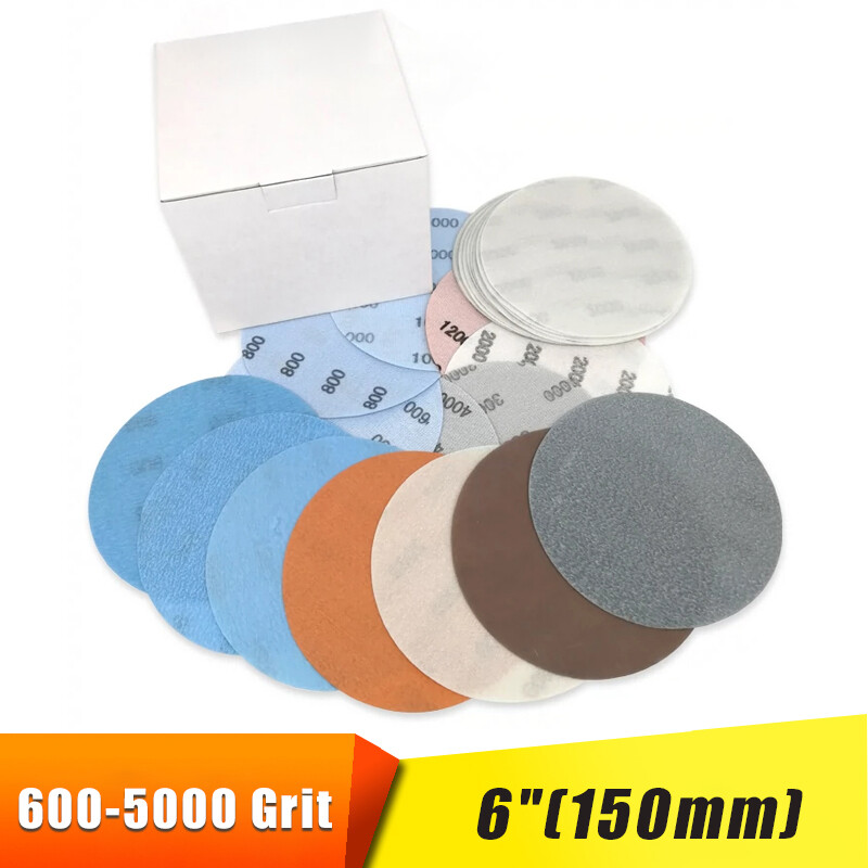 6″(150mm) FV Soft Abrasive Sandpaper Wet Dry Sanding Disc Car Polishing Pads
