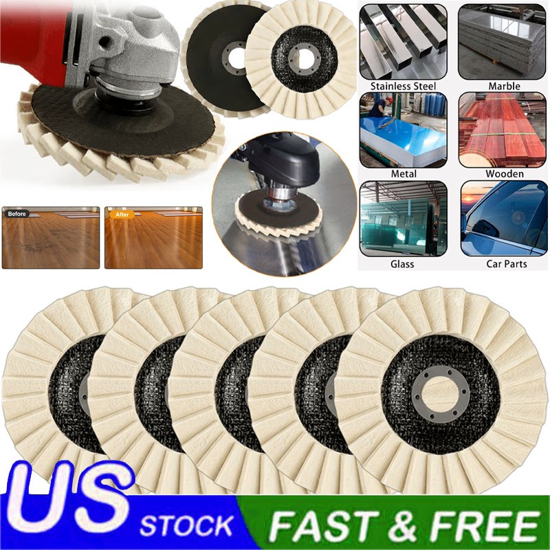 5″ Wool Felt Flap Disc Metal Working Polishing Buffing Wheel for Grinder