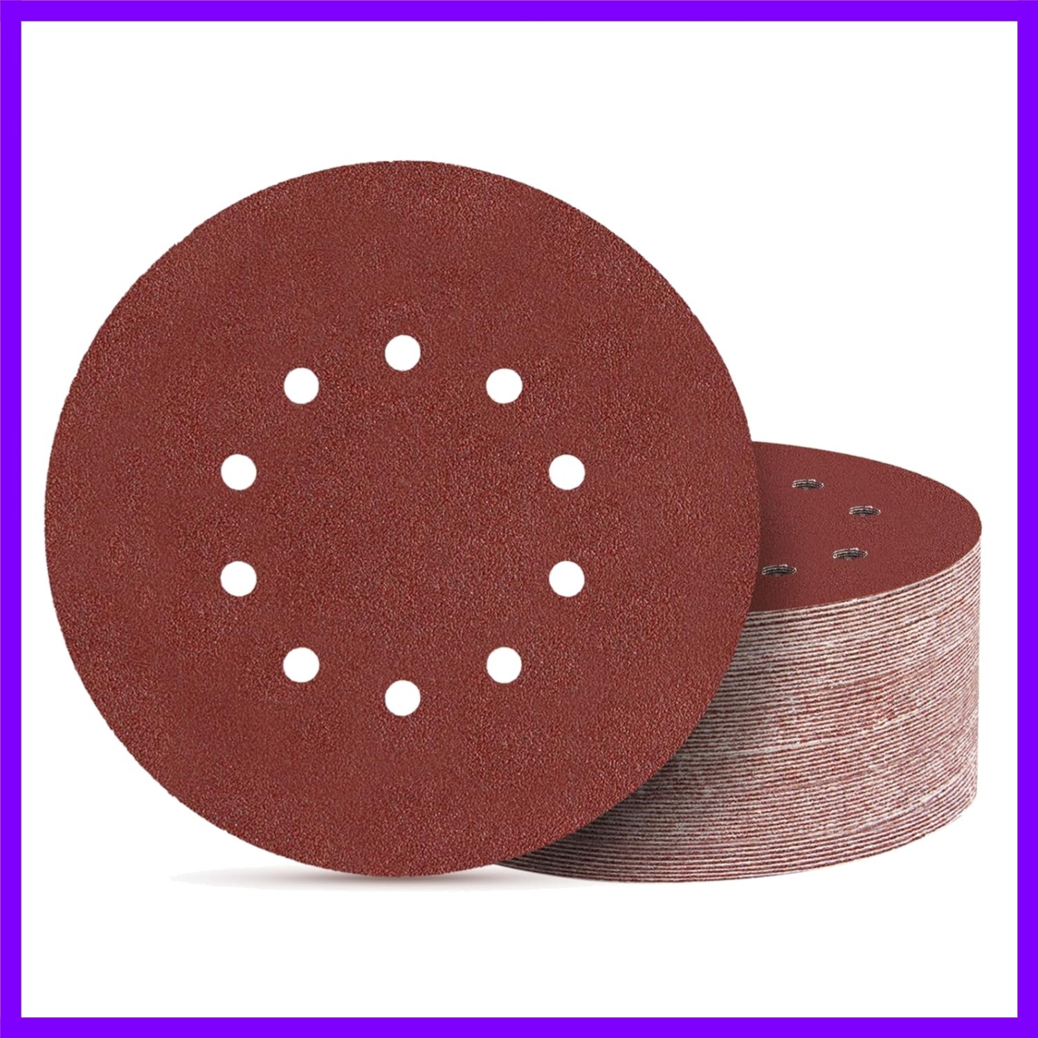 50pcs 9 inch 10 Hole Sanding Discs Set -10 Each of 60 80 120 150 240 Grits, 9…