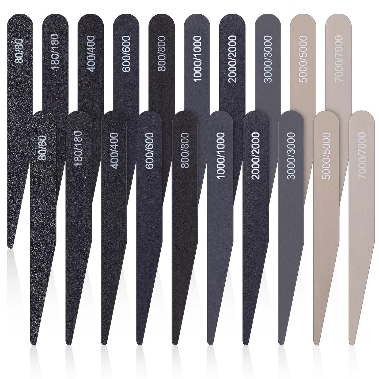 Polishing Sticks Set 20 Pcs for Metal Wood Plastic Models with Grit Ratings
