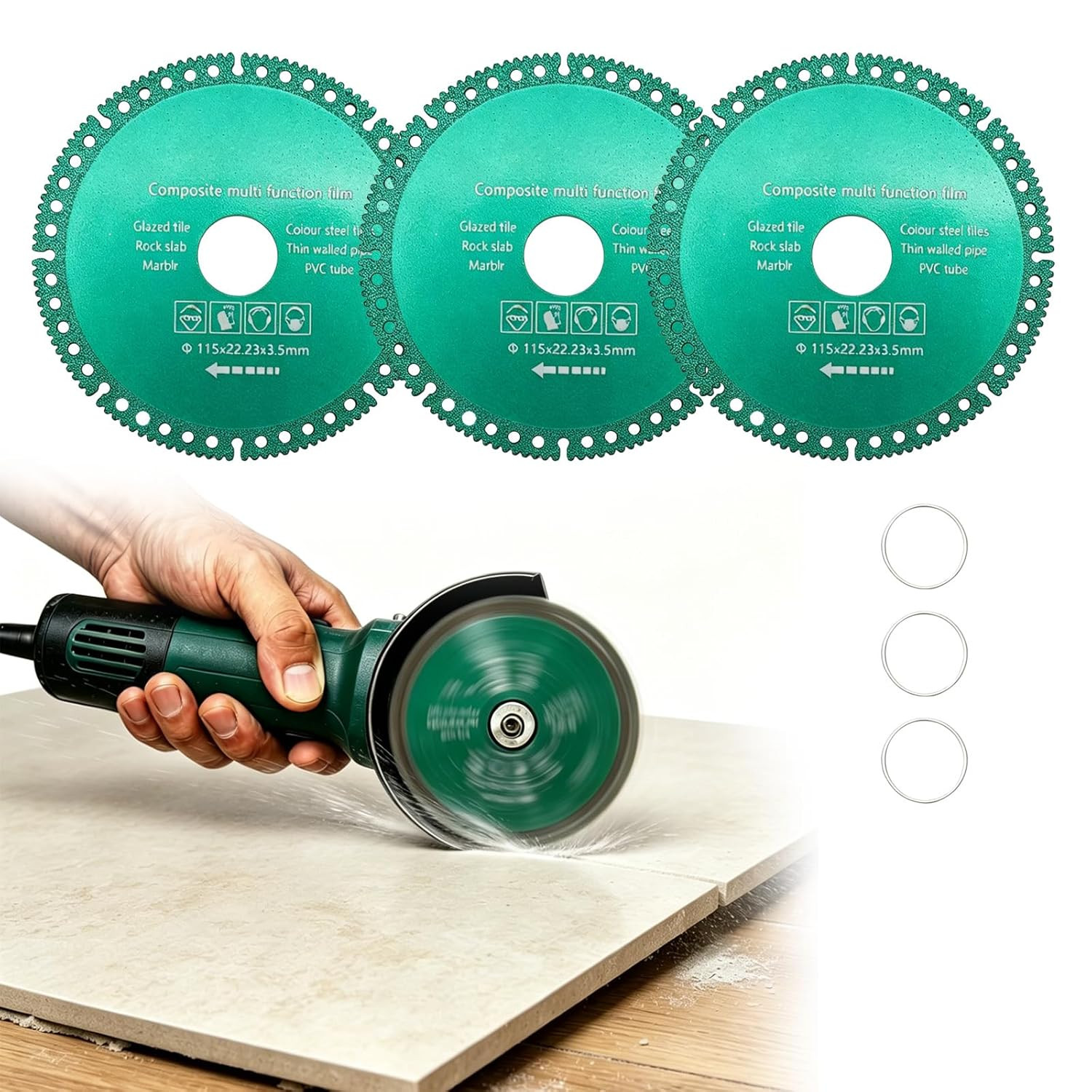 3 Pcs 4.5” Indestructible Disc for Grinder, Multipurpose Cutting & Grinding