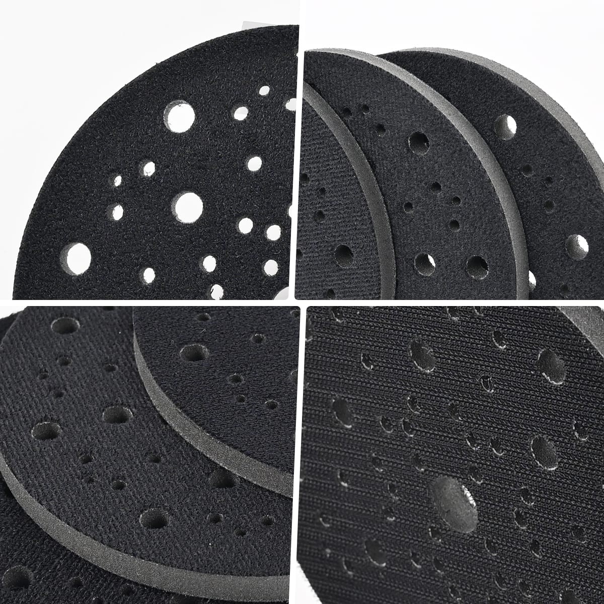 3PCS 150mm Soft Sponge Interface Pad 6 in Dia x 3/8 in THK 70-Hole for Mirka