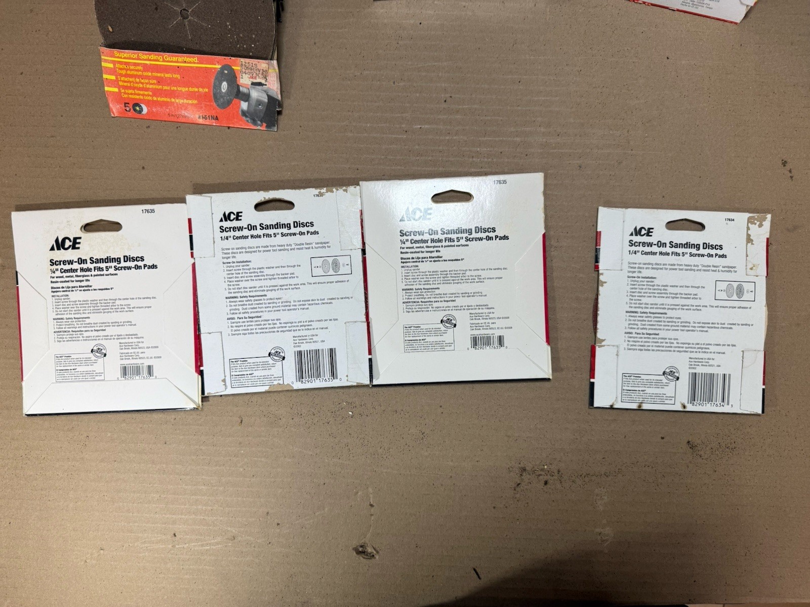 Ace Gator & 3M 4-1/2” & 5” Sanding Disc Set 50/60/80/100 Grit 112 Pcs Total