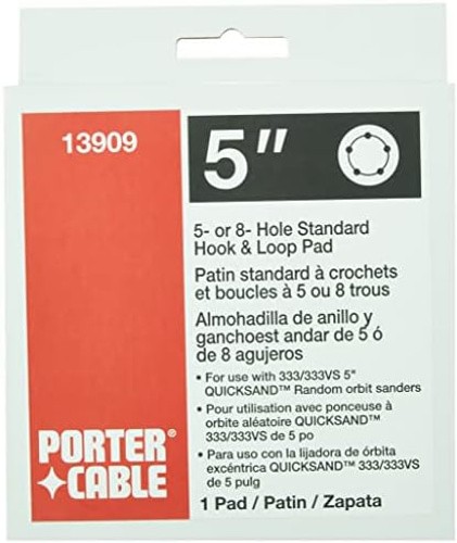 PORTER-CABLE Hook And Loop Pad for Model 333VS Sander, 5 or 8-Hole (13909) , …