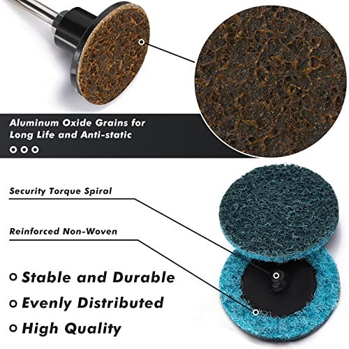 150 Pcs 2″ Surface Conditioning Sanding Discs – Quick Change Fine Medium Coarse