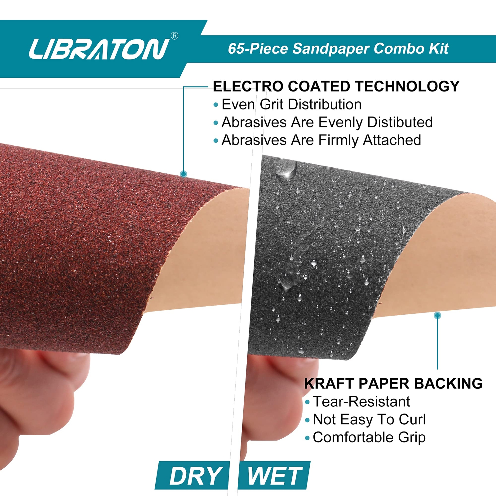 Sandpaper 65pcs Sand Paper Sandpaper Assortment 80/120/400/600grit Assorted Sand