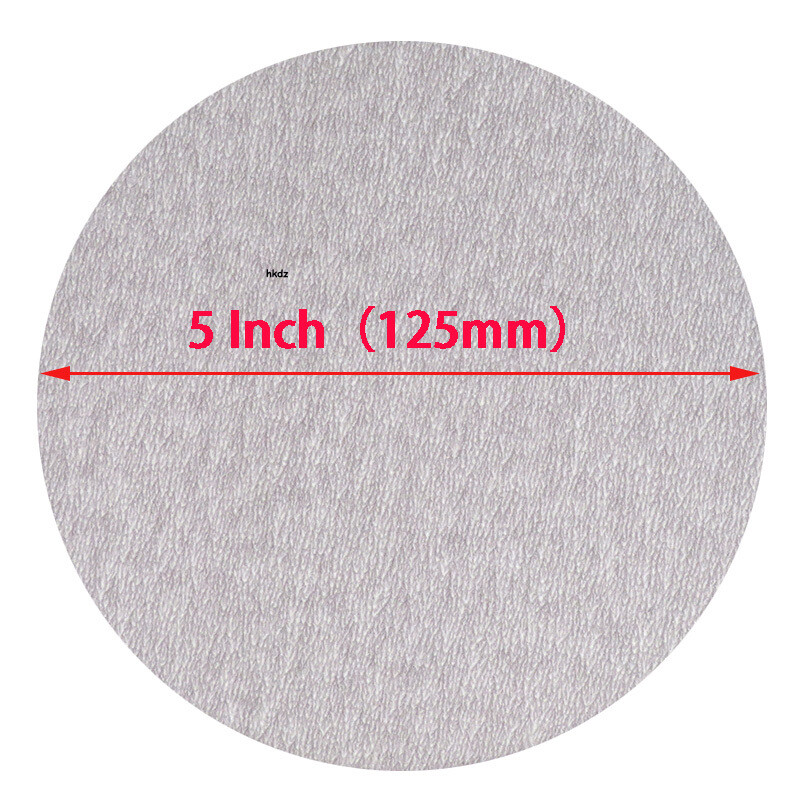 5″ Inch 125mm White Sanding Disc Dry Use Hook & Loop Sandpaper 60#、80#-1000 Grit