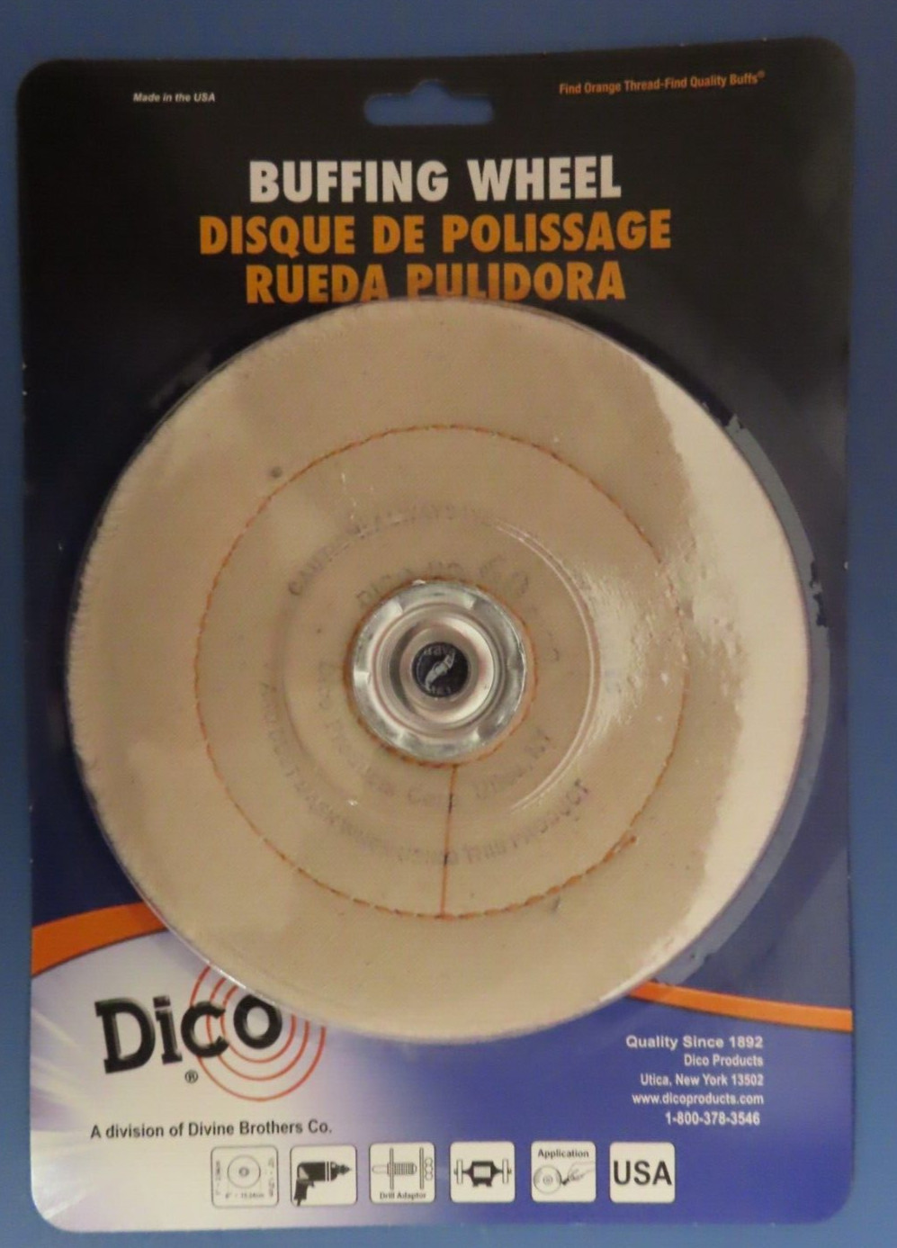 Dico Canton Flannel Buffing Wheel 6″ Diameter 1/4″ Arbor 1/2″ Thick #527-60-6