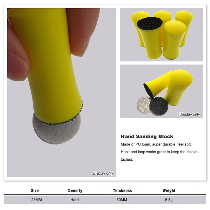 Ø 1 Inch 25mm Hook and Loop Hand Sanding Block Pad Backing Pads for Sandpaper