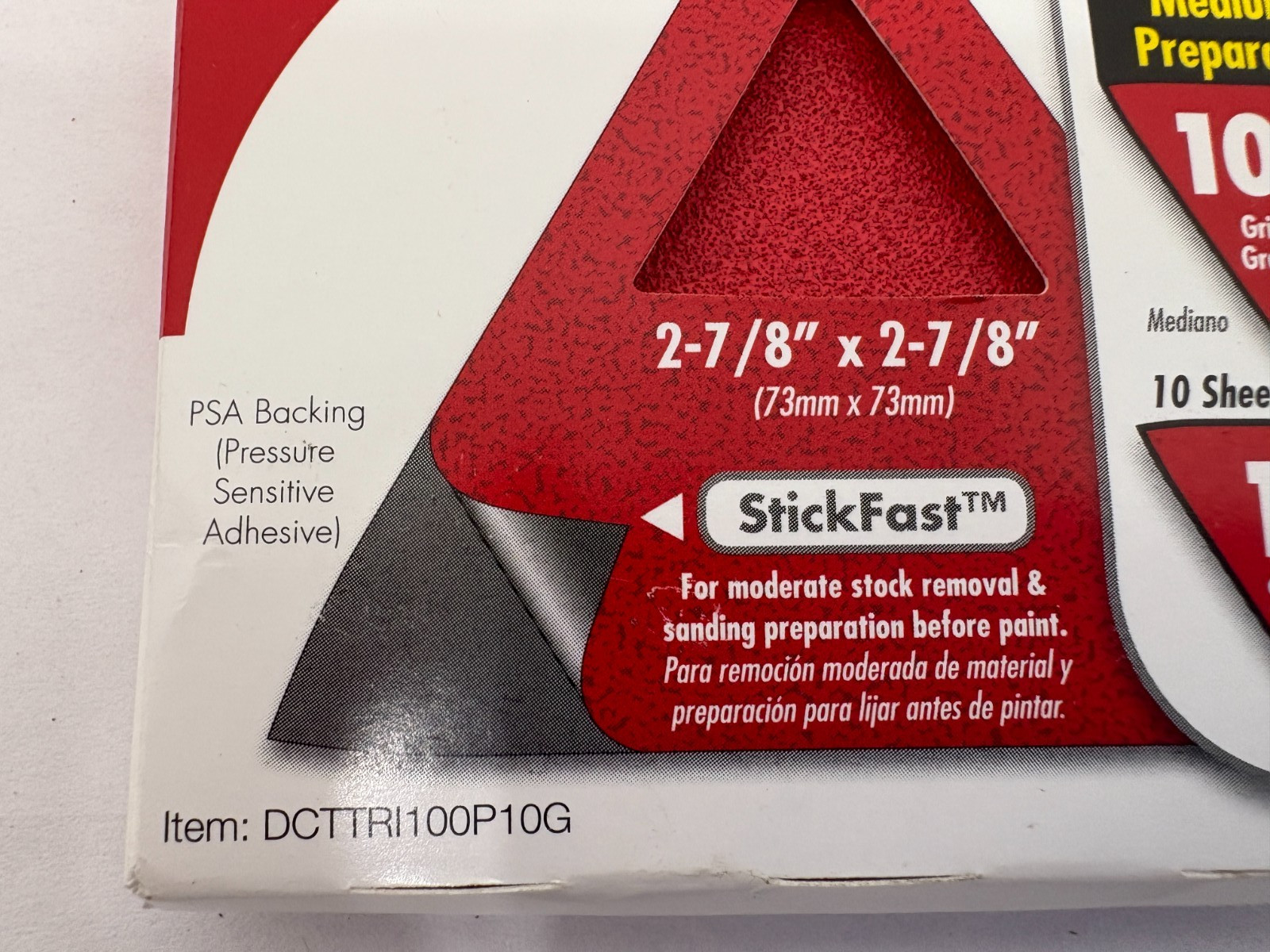 NEW Diablo 10-pk Triangular Detail Sanding Sheets StickFast – 100 Grit – 2-7/8″