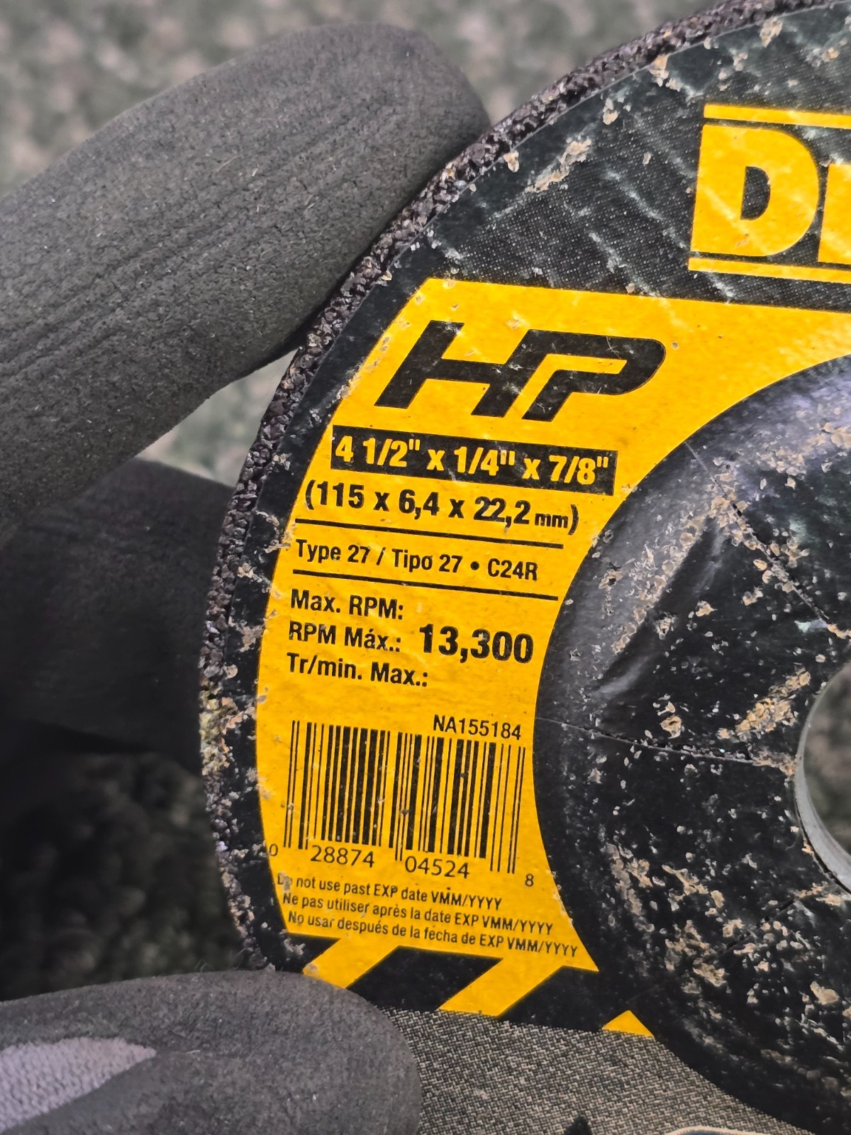 (QTY 10) Dewalt DW4524 Masonry Grinding Wheels 4-1/2″ x 1/4″ x 7/8″ 13300 RPM