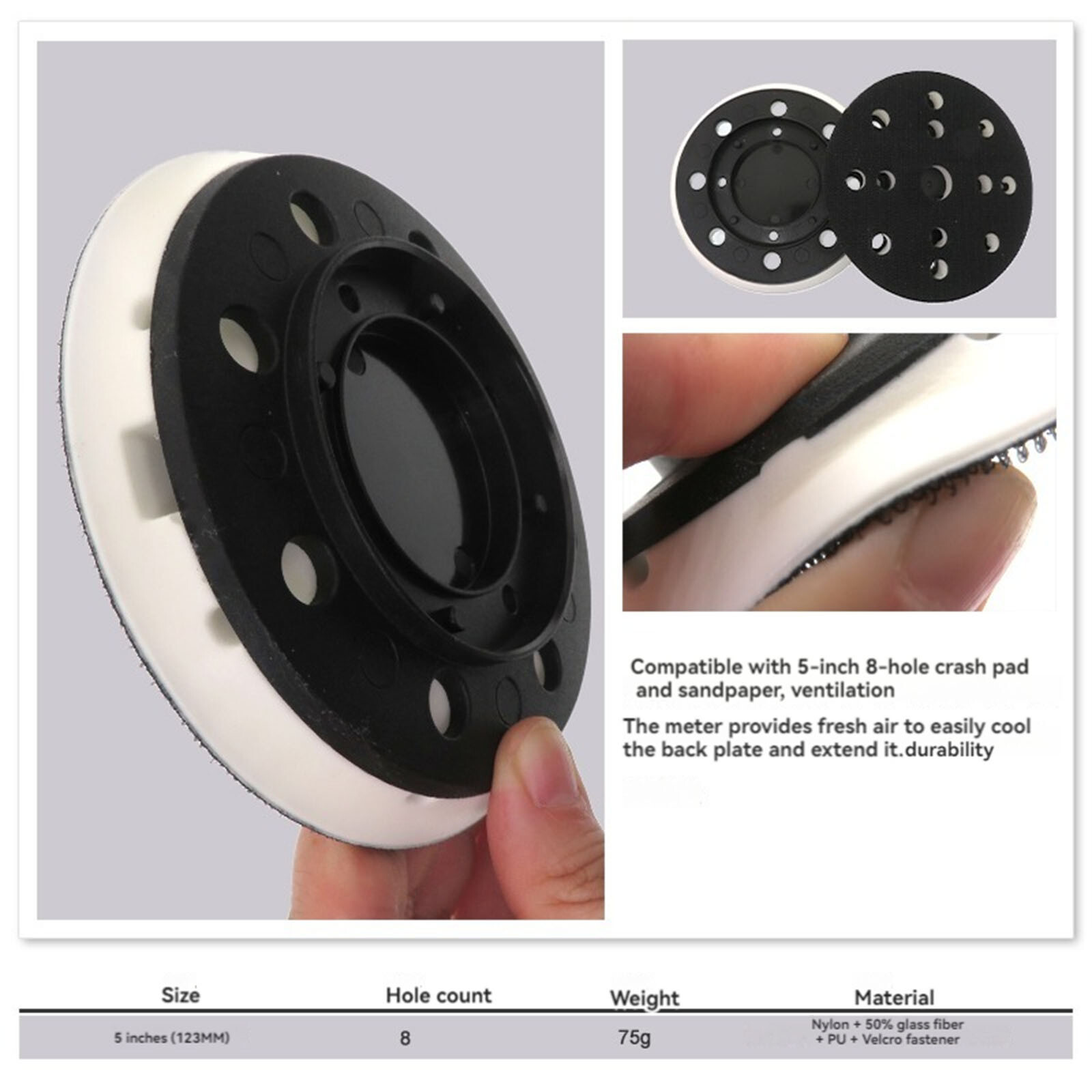 5 Inches 8 Holes 4 Eyelets Sticky Buckle Grinding Tray Polishing Tray
