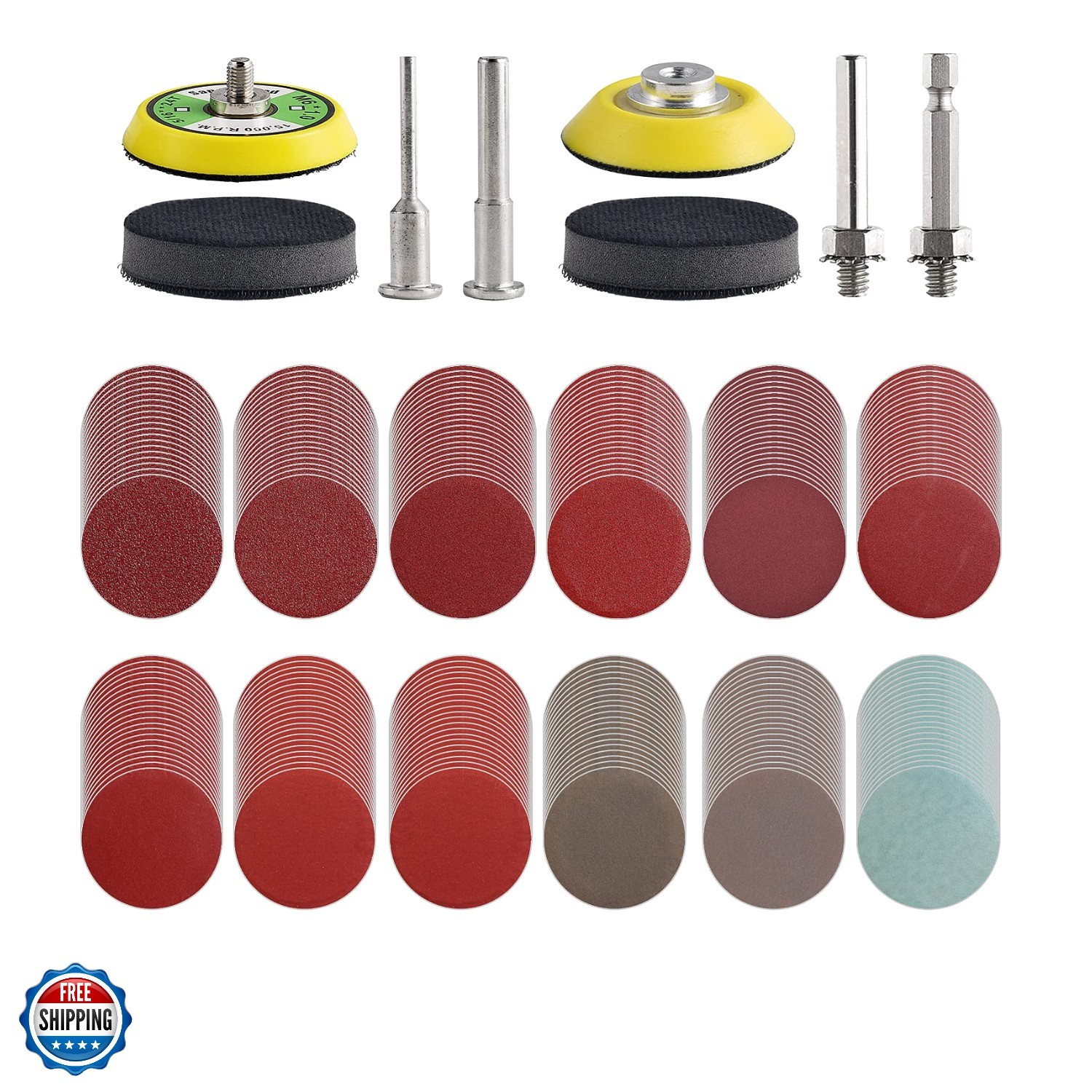 240pcs 2inch Sanding Discs Pad Variety Kit for Drill Grinder Rotary Tools Att…