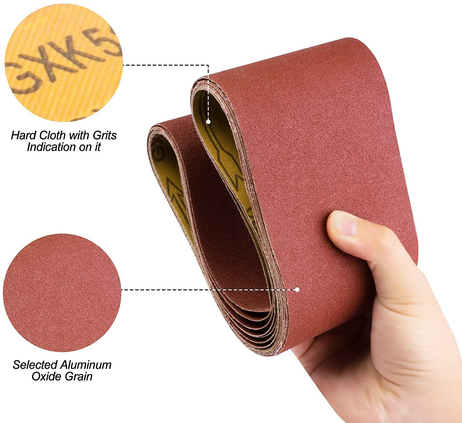 SATC 12PCS 4″x24″ A/O Sanding Belts P60-400 Sanderpaper for Metal/Wood Polishing