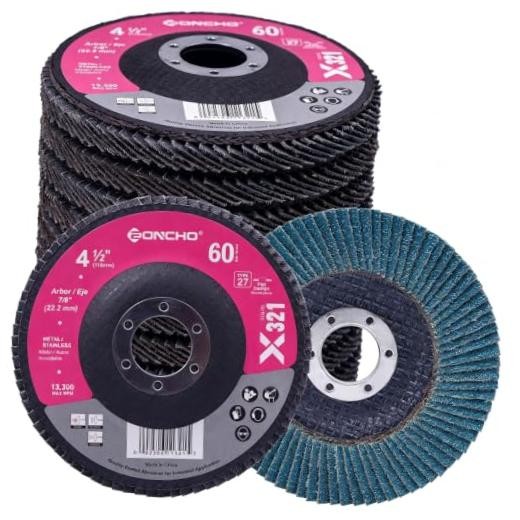 Angle Grit Flap Discs 4 1/2 x 7/8-Inch for 60 Type 27 Premium Zirconia 60GR12