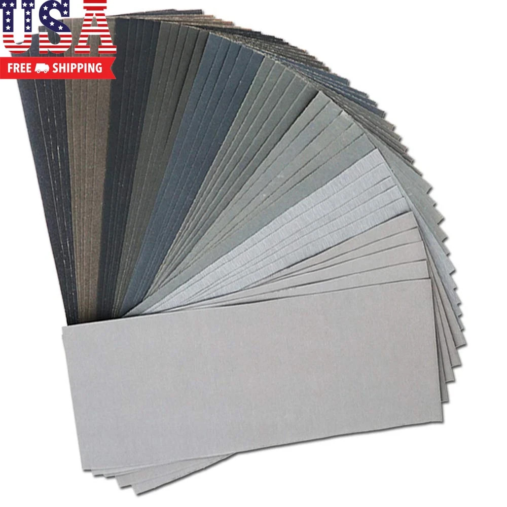 45Pcs Wet Dry Sandpaper, 400/600/ 800/1000/ 1200/1500/ 2000/2500/ 3000 Grit Asso