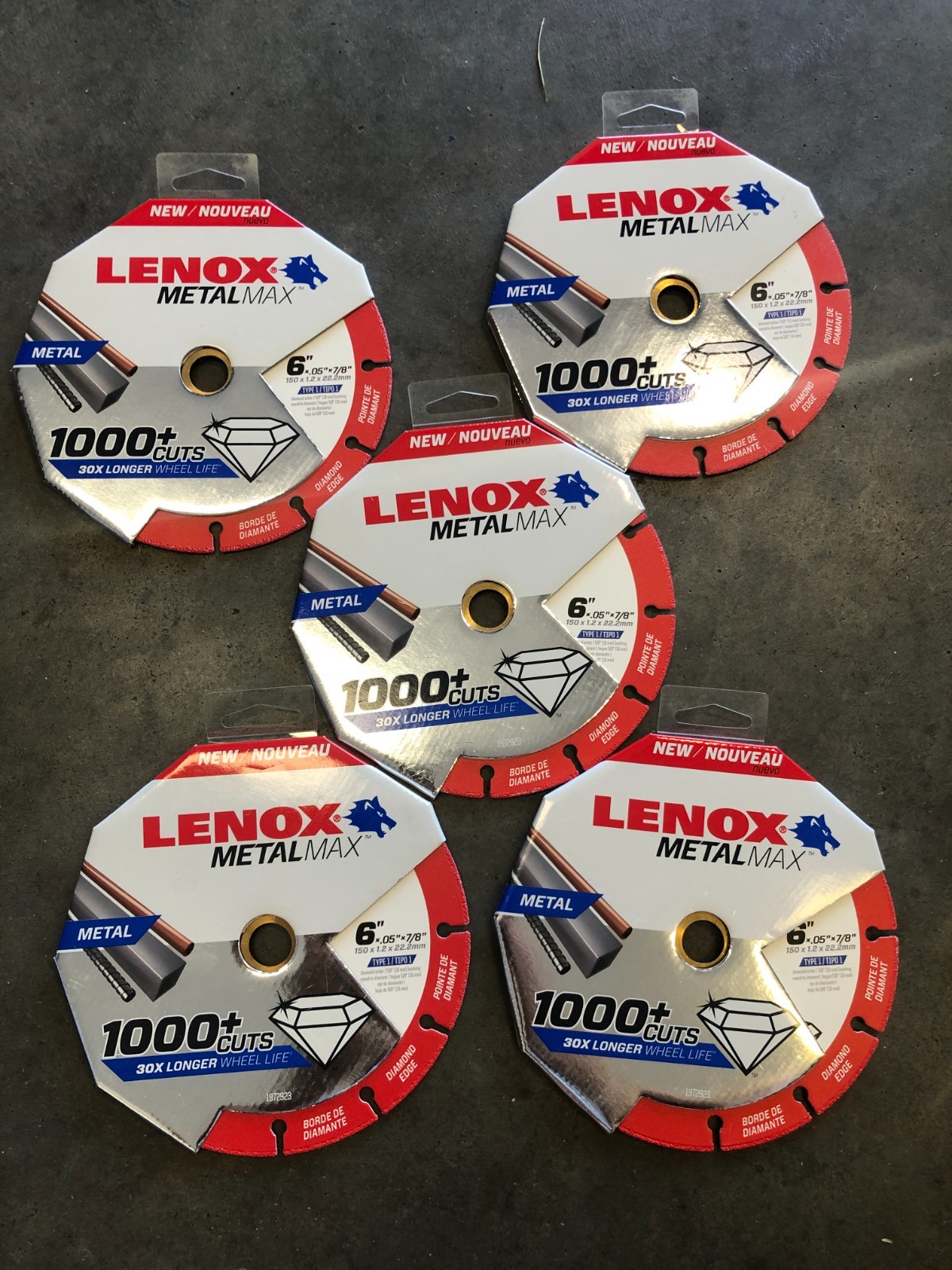 LENOX MetalMax 6 Inch Cutting Wheel Diamond Edge 1972923 Lot of 6 NEW