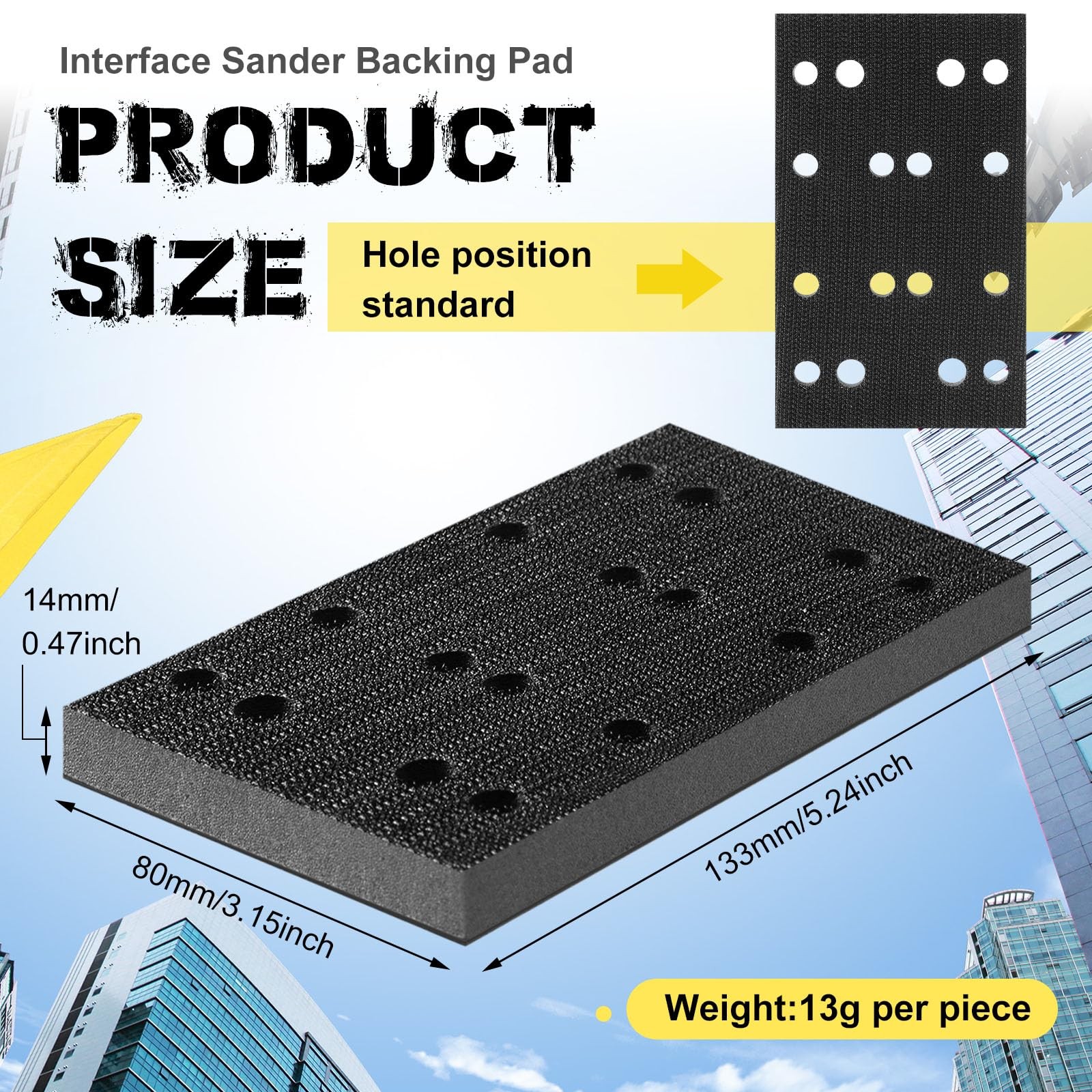 8 Pcs Soft Black Foam Sanding Pads Interface Sander Backing Pad Compatible wi…