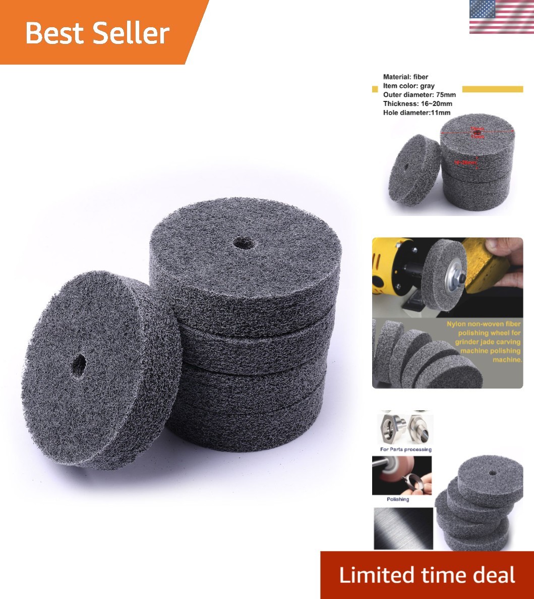 Efficient 5pcs Fiber Buffing Wheel Set – 3 Inch for Metalwork Applications
