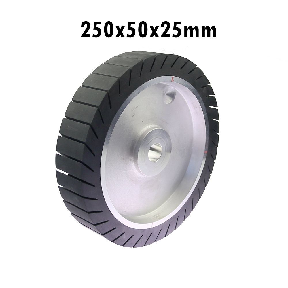 250*50mm Centrifugal Rubber Contact Wheel 10″ for Sanding Belts on Motor Grinder