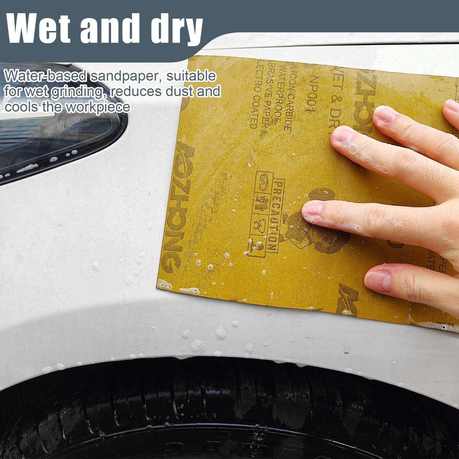 10Pcs 9×11 Inch 220 Grit Sand Paper Wet Dry Sandpaper for Wood Metal Automotive