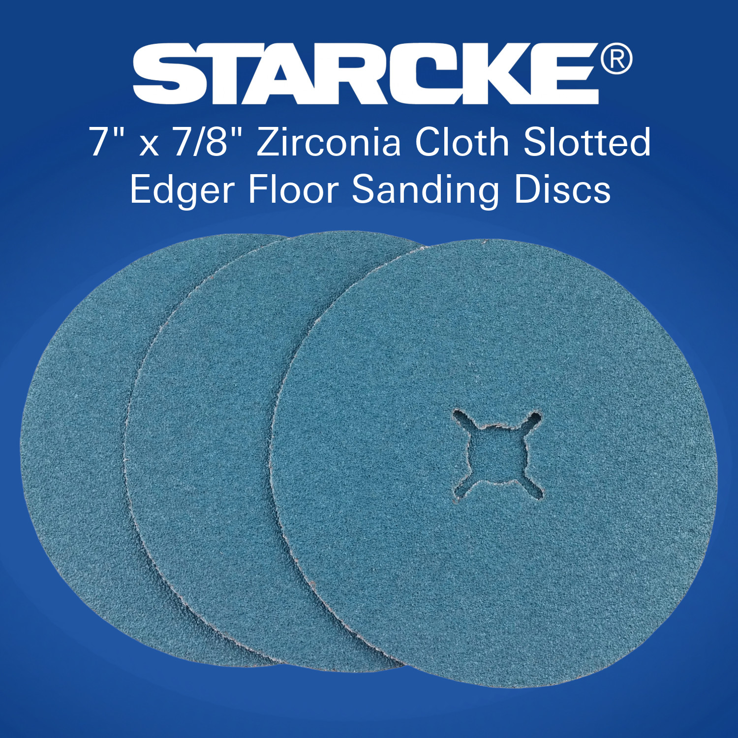 Starcke Premium 7″ x 7/8″ Zirconia Cloth Slotted Edger Floor Sanding Discs