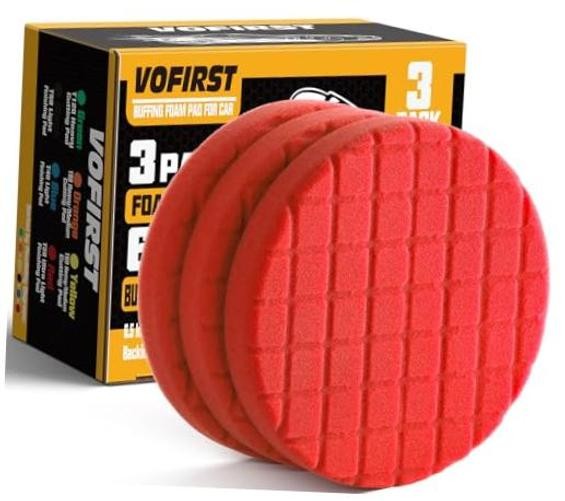 6 Inch Buffing Polishing Pads, 3Pcs Ultra-Light Polishing Pad 6.5 – Inch Red