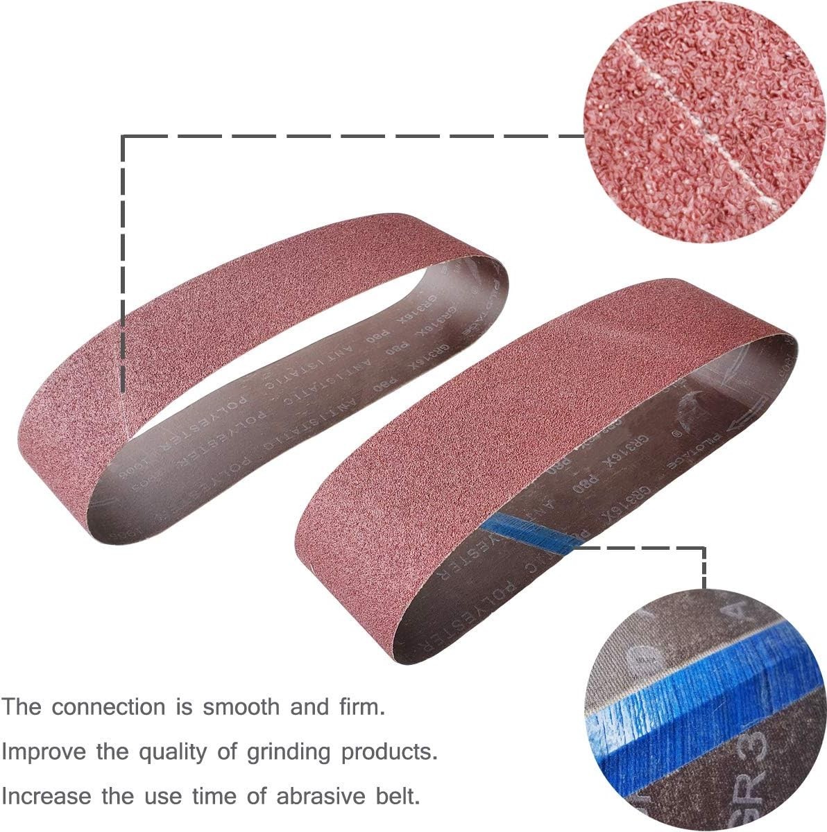 Anti-Static 4″x36″ Sanding Belts Set – 9 PCS with Aluminum Oxide Grits