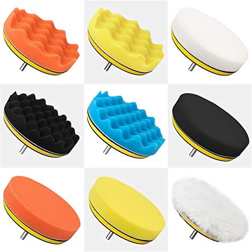 6 Inch Buffing and Polishing Pad Kit 11 PCS with Drill Adapter 6Inch-11PCS