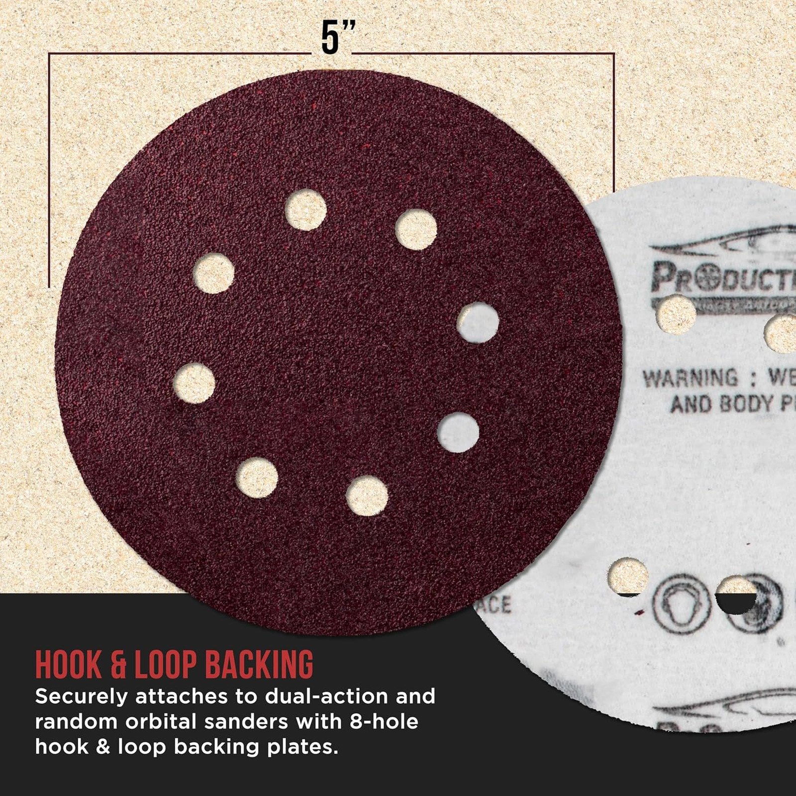 5 Inch Red 8-Hole Pattern Sanding Discs Variety Pack Grits 40 to 800 for
